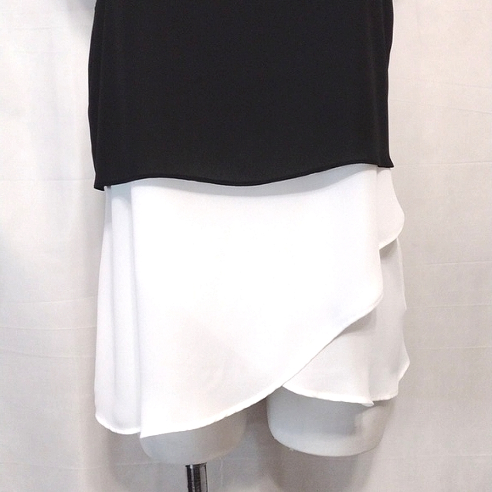 Joseph Ribkoff Colorblock Chiffon Double Layered Tank Top Flowy Chic Small - Picture 6 of 11
